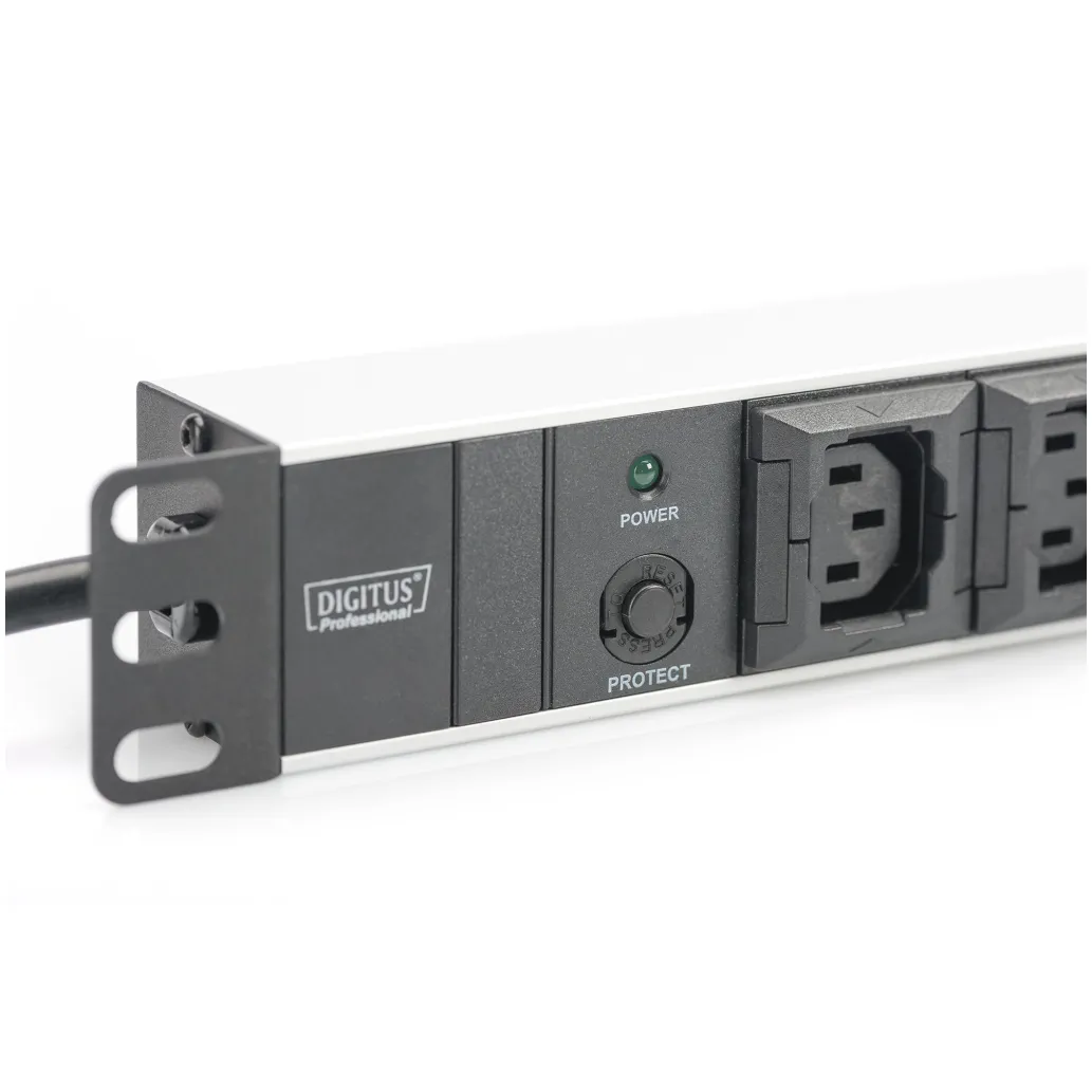 Razdelilec Digitus 48cm 10xEuro C13 ALU UPS Digitus črno/siv