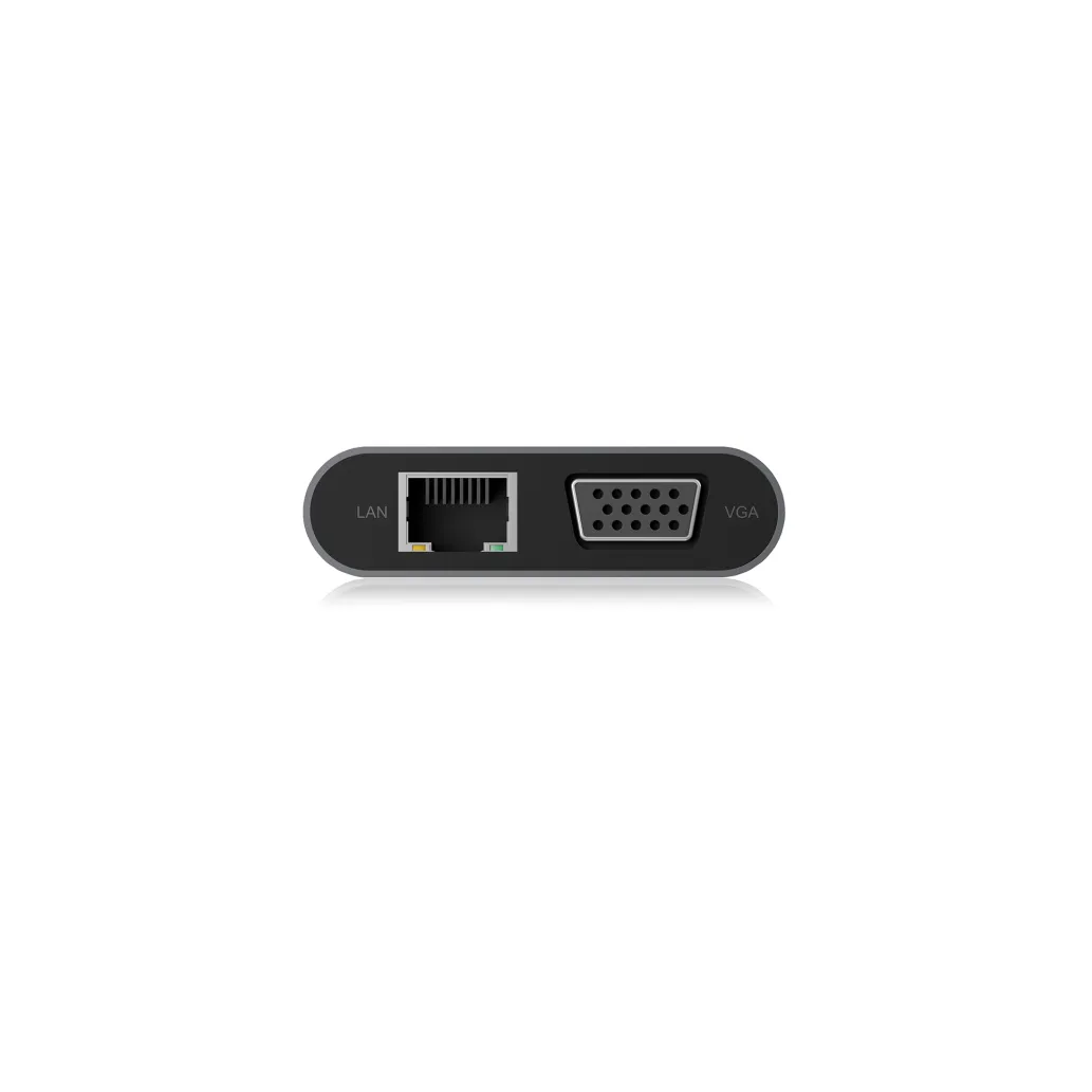 Priklopna postaja USB-C => 3x USB tip A 1xUSB-C PD 100W 1x HDMI 1x VGA 1x RJ45 1x 3,5mm avdio 1x čitalec kartic SD/microSD Icybox (IB-DK4040-CPD)