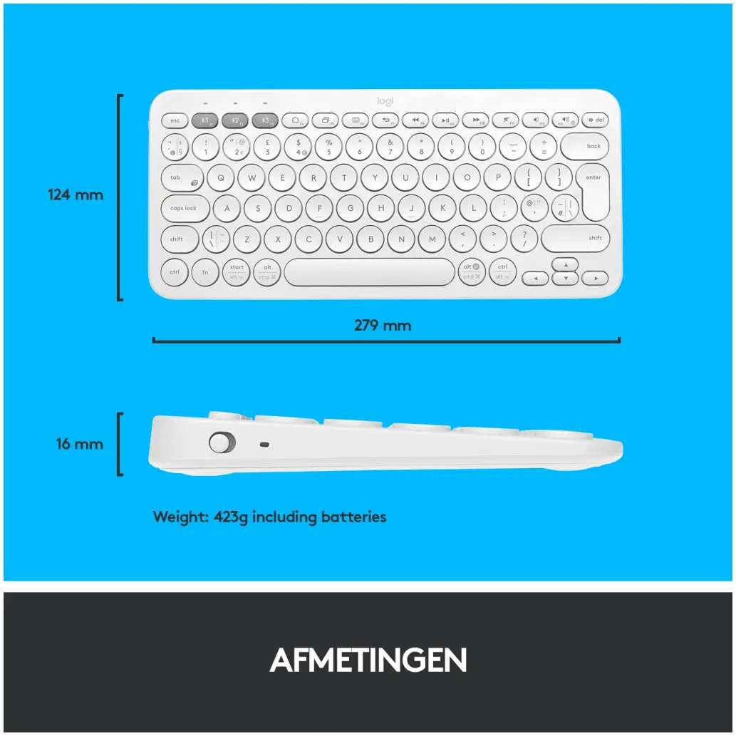 Tipkovnica Logitech K380 Multi-Device, bela, SLO gravura (920-009868)