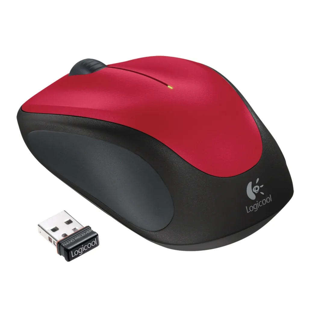 Miš Logitech NoteBook Brezžična M235 optična nano rdeča (910-002496)