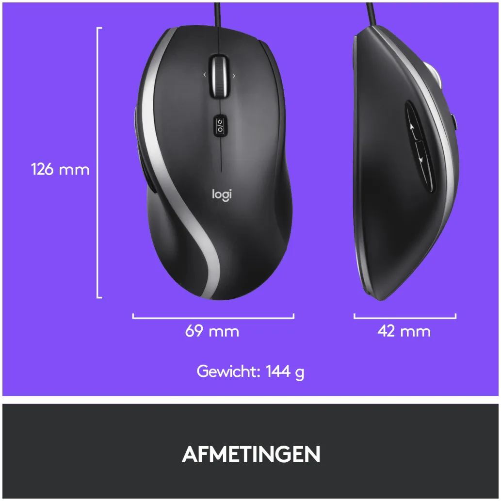 Miš Logitech USB M500s optična črna High Precision Optical Tracking 4000DPI (910-005784)