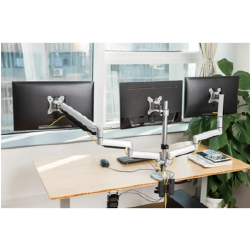 Nosilec za LCD monitor trojni 33 - 82 cm (13"-32") do 7kg / roko aluminij Logilink (BP0052)