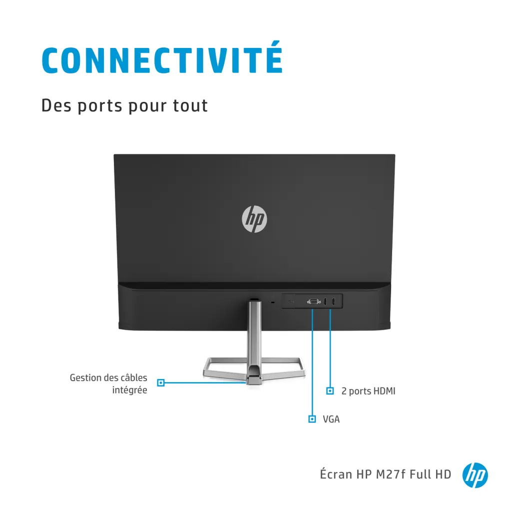 Monitor HP 68,5 cm (27,0") M27f 1920x1080 75Hz IPS 5ms VGA 2xHDMI sRGB99% FreeSync