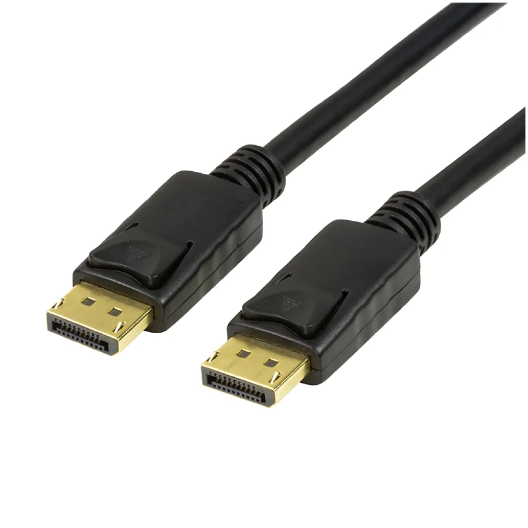Kabel DisplayPort(m)=>DisplayPort(m) v1.4 1,00m 8K/60Hz dvojno oklopljen pozlačeni konektorji črn LogiLink (CV0119)