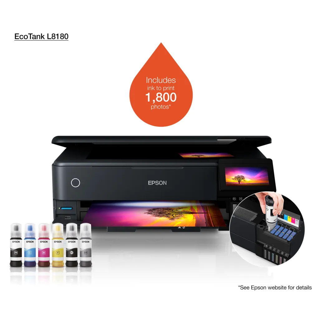Tiskalnik brizgalni barvni Epson EcoTank L8180 A3 duplex tisk USB LAN WiFi 16ppm (C11CJ21402)
