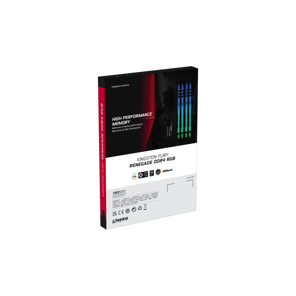 DDR4 32GB 3600MHz CL18 Single (1x32GB) Kingston RGB Fury Renegade XMP2.0 1,35V Gaming črna (KF436C18RBA/32)