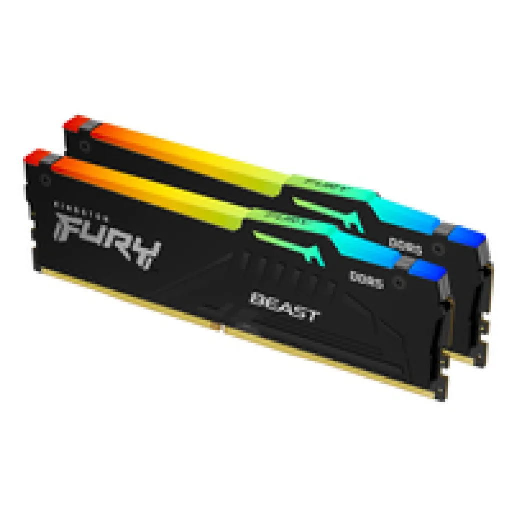 DDR5 32GB 5200MHz CL40 KIT (2x16GB) Kingston RGB Fury Beast XMP3.0 1,25V Fury črna (KF552C40BBAK2-32)
