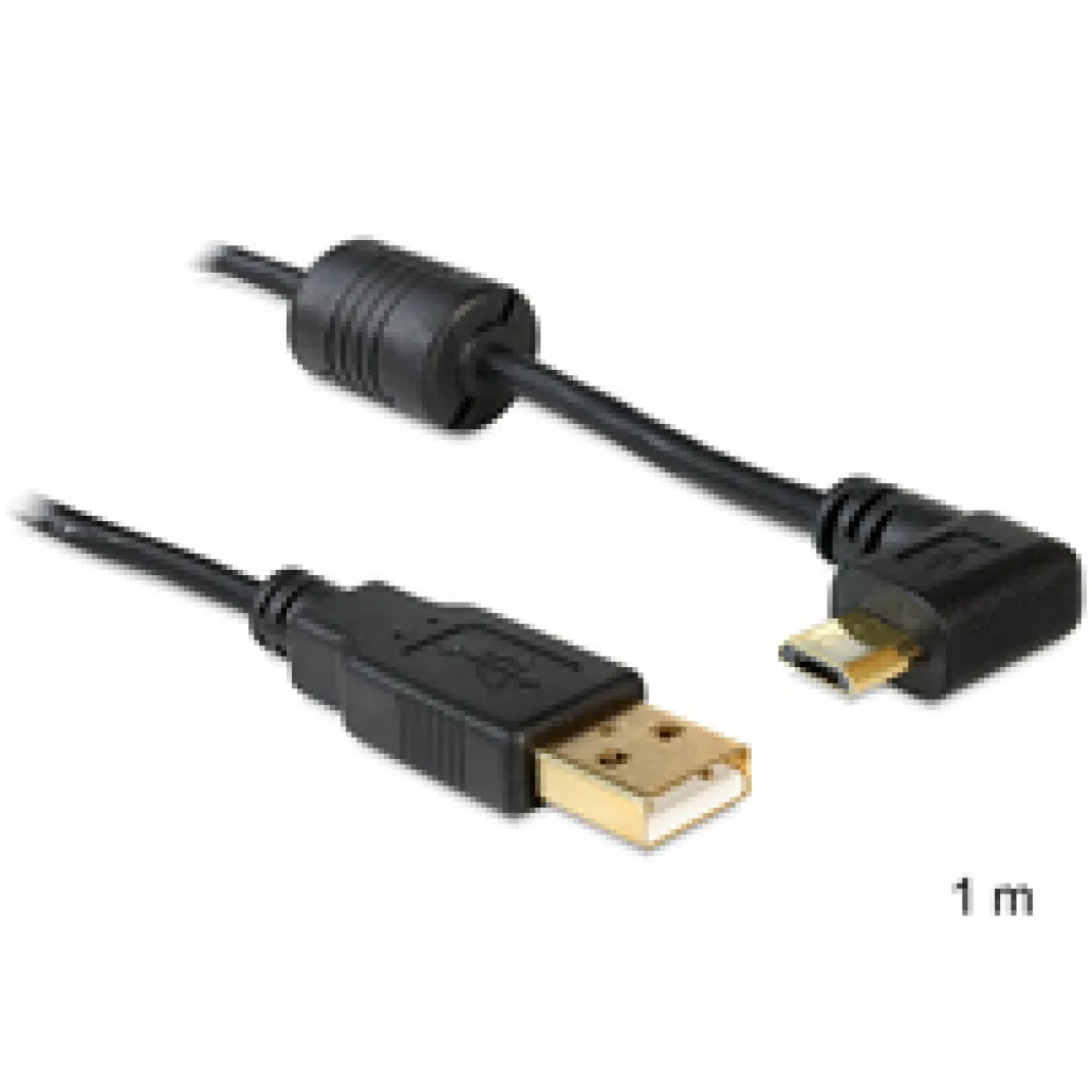 Kabel USB A => B micro 1,0m (za mobitele) kotni-horiz. Delock