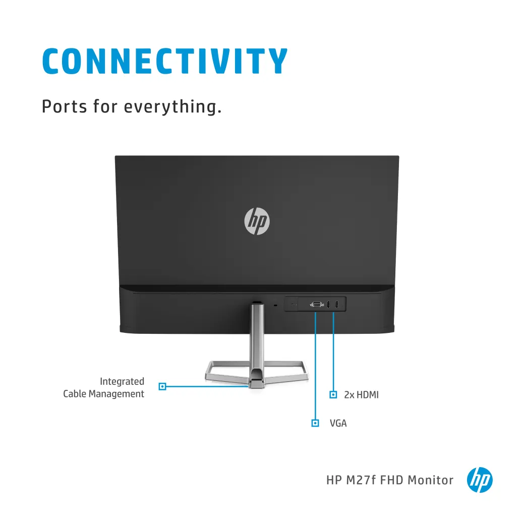 Monitor HP 68,5 cm (27,0") M27f 1920x1080 75Hz IPS 5ms VGA 2xHDMI sRGB99% FreeSync