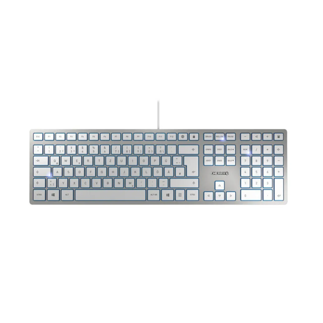 Tipkovnica Cherry USB KC6000 Slim UK Cherry SX stikala srebrna SLO gravura (JK-1600GB-1)