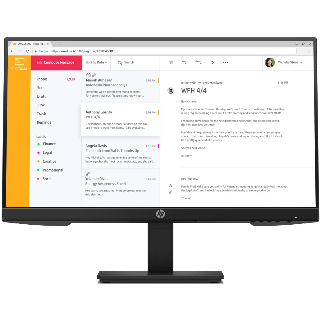 Monitor HP 60,4 cm (23,8") P24 G4 1920x1080 IPS 5ms VGA HDMI DisplayPort 3H NTSC72%