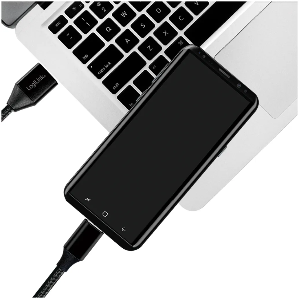 Kabel USB-C (m) => USB-A (m) 2.0 tekstil ovoj 1,0m 5V/3A 480MBs LogiLink črn (CU0140)