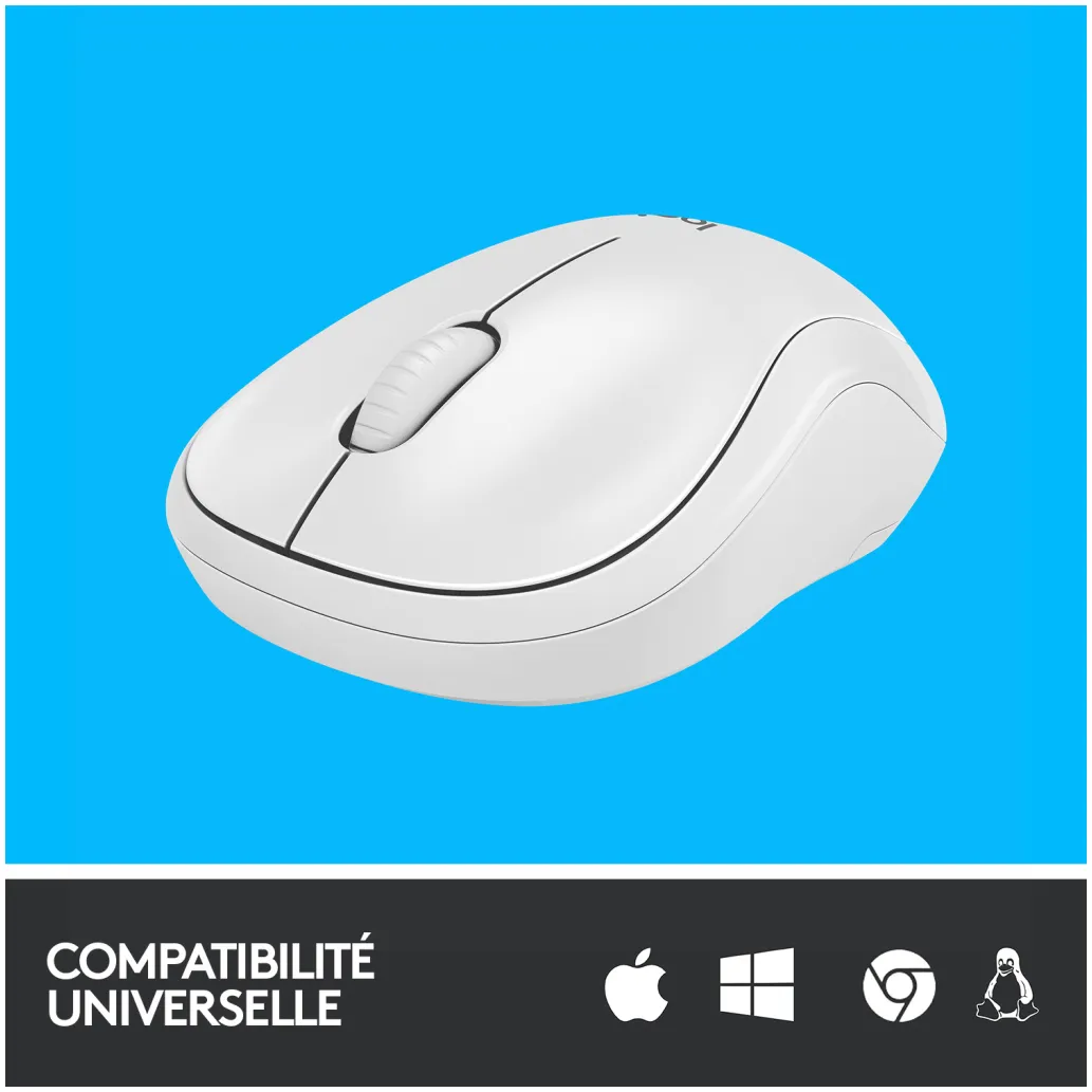 Miš Logitech brezžična optična za notesnike M220 bela silent (910-006128)