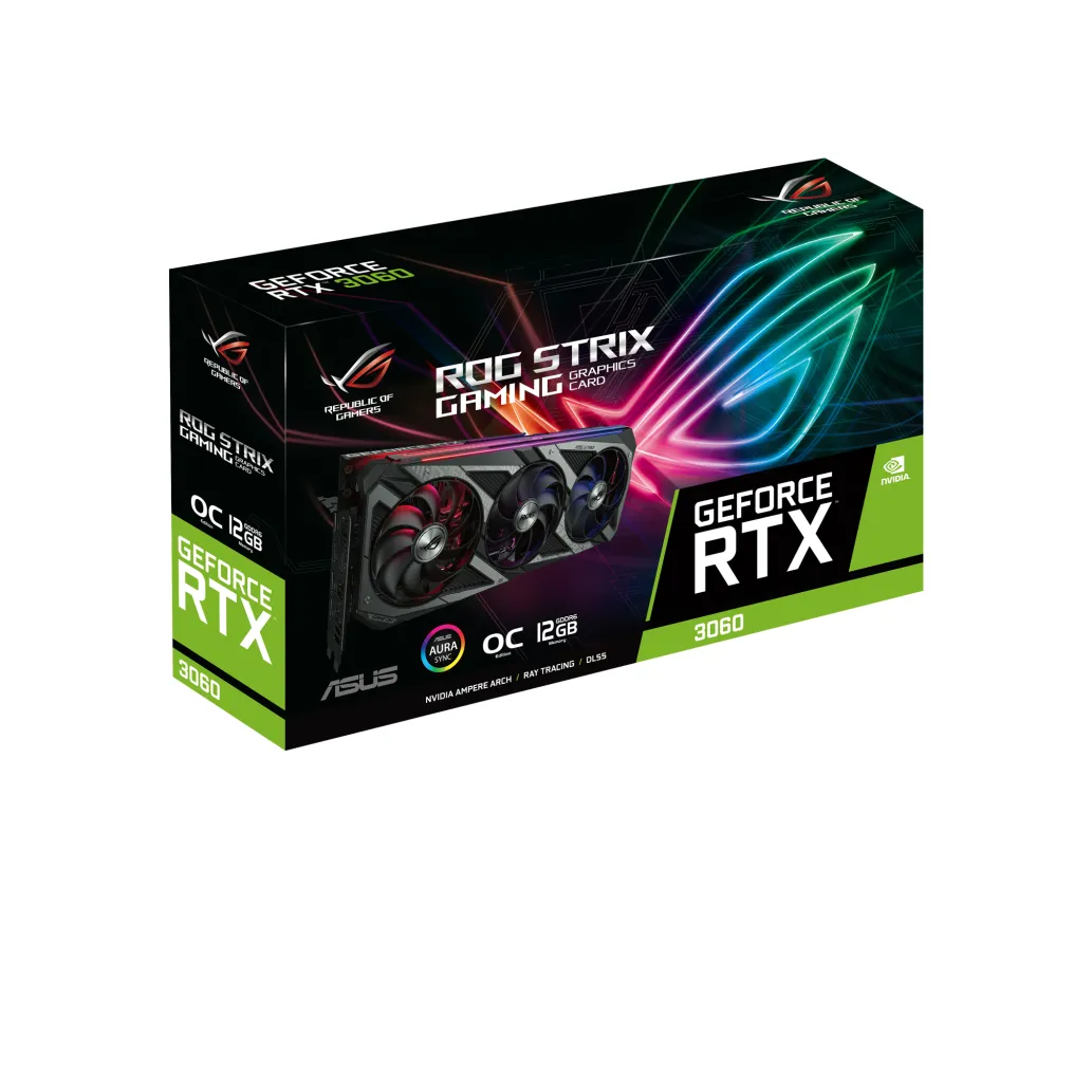 nVidia RTX3060 12GB GDDR6 Asus ROG STRIX Gaming LHR 2x HDMI 3x DisplayPort 3xFAN (90YV0GC2-M0NA10)