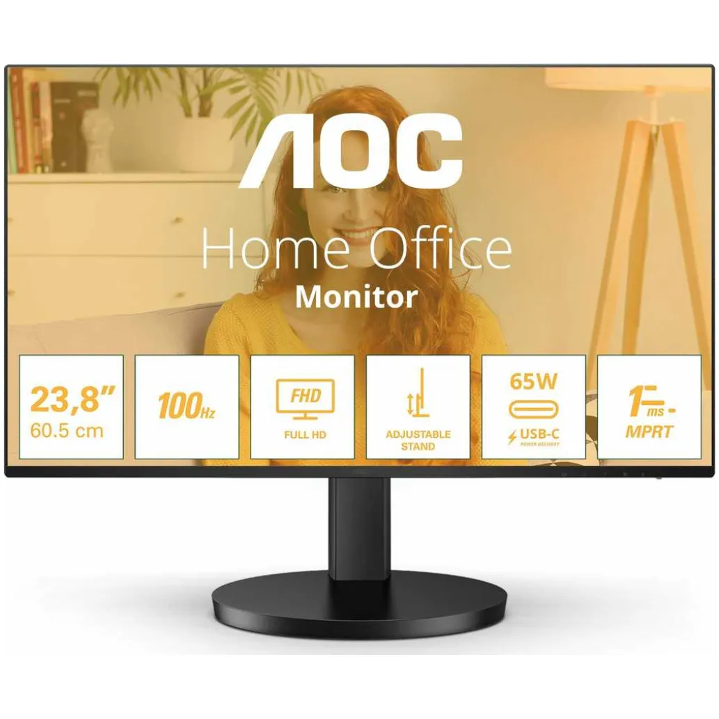 Monitor AOC 68,6 cm (27,0") 27B3CF2 1920x1080 100Hz IPS 1ms HDMI USB-C 65W 2xUSB3.2 Zvočniki sRGB101% AdaptiveSync BasicLine