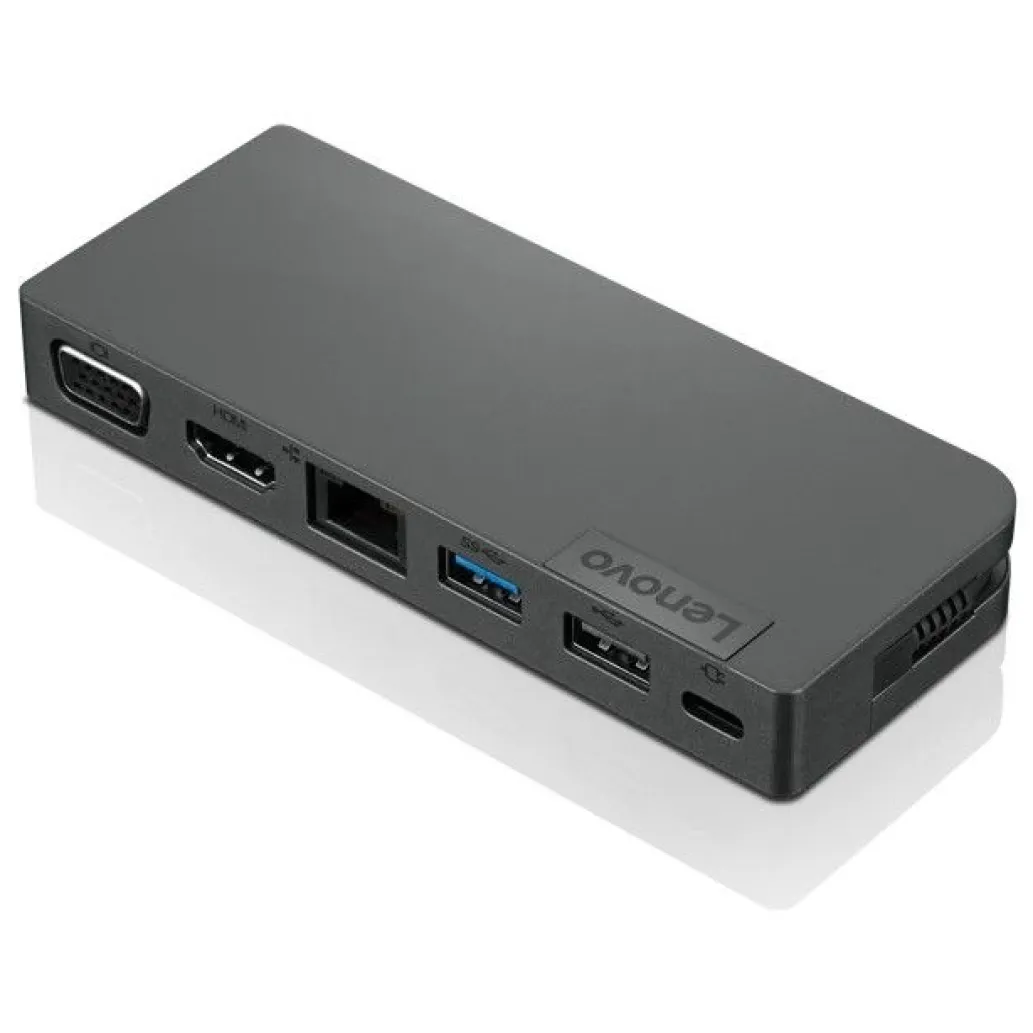 Priklopna postaja USB-C => Lenovo USB-C Travel Hub 1xHDMI 1xVGA 2xUSB-A USB-C 65W 1xRJ45 - (4X90S92381)