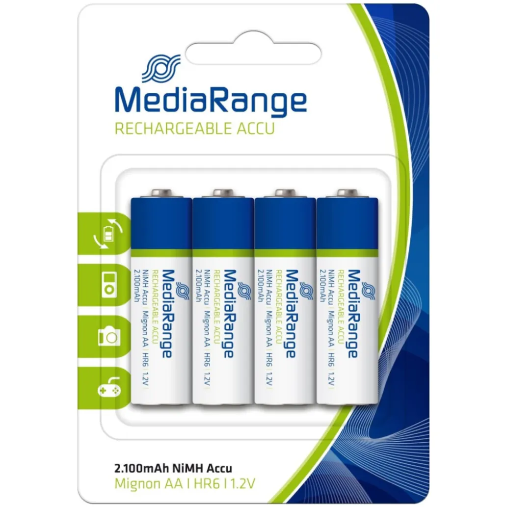 Baterijski vložek MediaRange MRBAT121 1,5V AA/LR06 4 kos Polnljive Alkalne (113217)