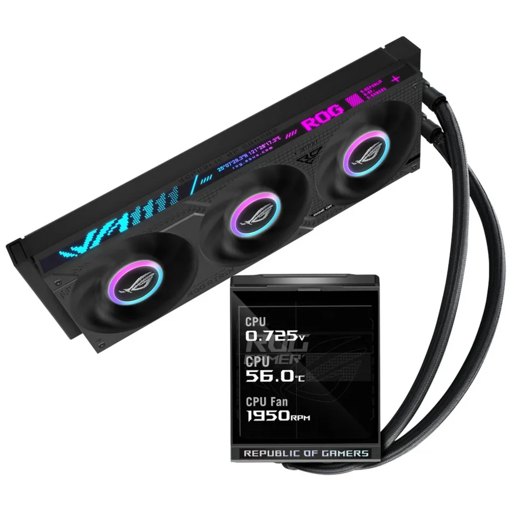 Vodno hlajenje Asus ROG STRIX LC IV LCD - 360mm ARGB črna (90RC01M1-B0EAY0)