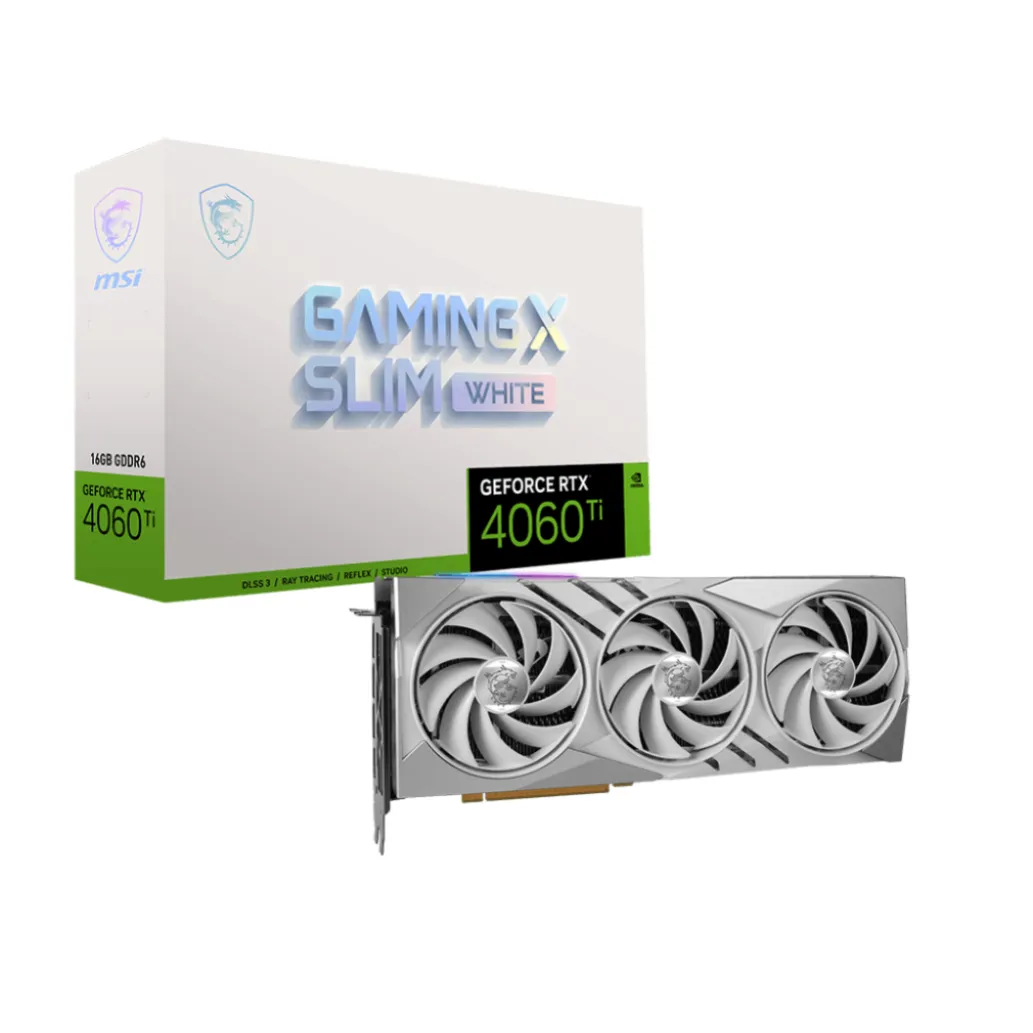 Grafična kartica nVidia RTX4060Ti MSI GAMING X Slim Bela - 16GB GDDR6 (V517-001R)
