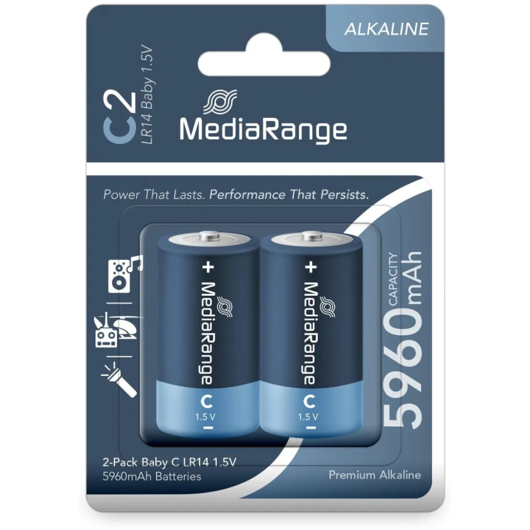 Baterijski vložek MediaRange MRBAT108 1,5V C/LR14 2 kos Premium Alkalne (113248)