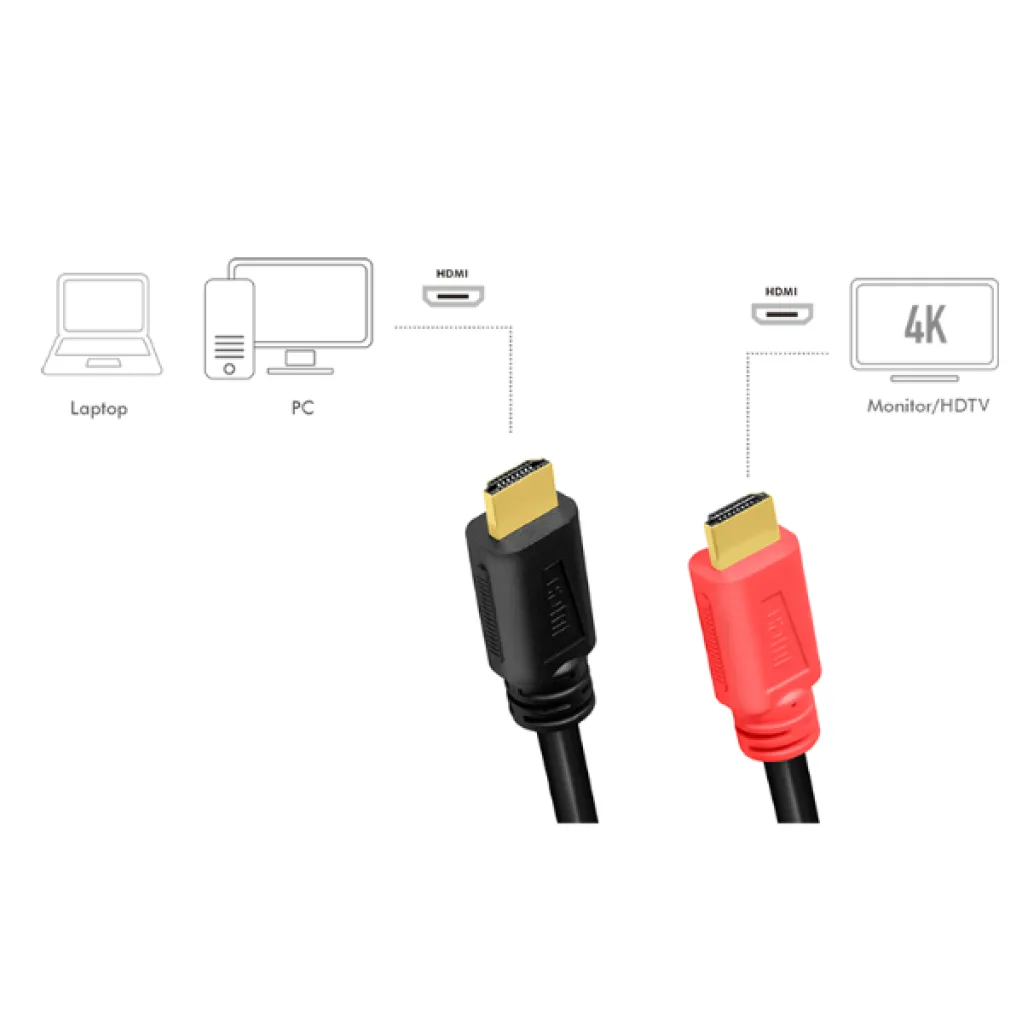Kabel HDMI(m)=>HDMI(m) 10,00m 4K/60Hz AMP pozlačeni kontakti črn LogiLink (CHV0100)