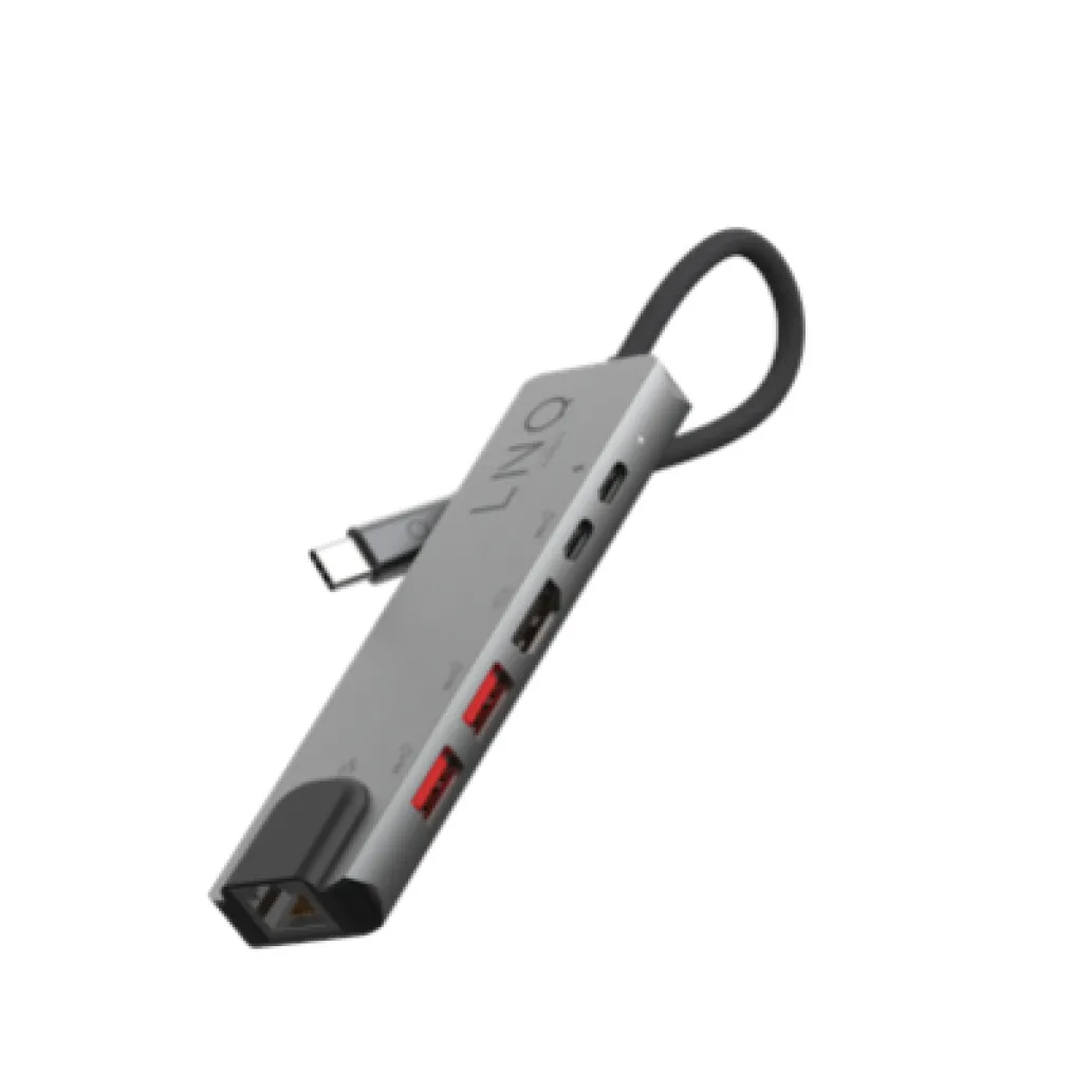 Priklopna postaja USB-C => 2x USB 3.2 2x USB-C PD 100W 1x HDMI 1x ETH LAN (LQ48015)