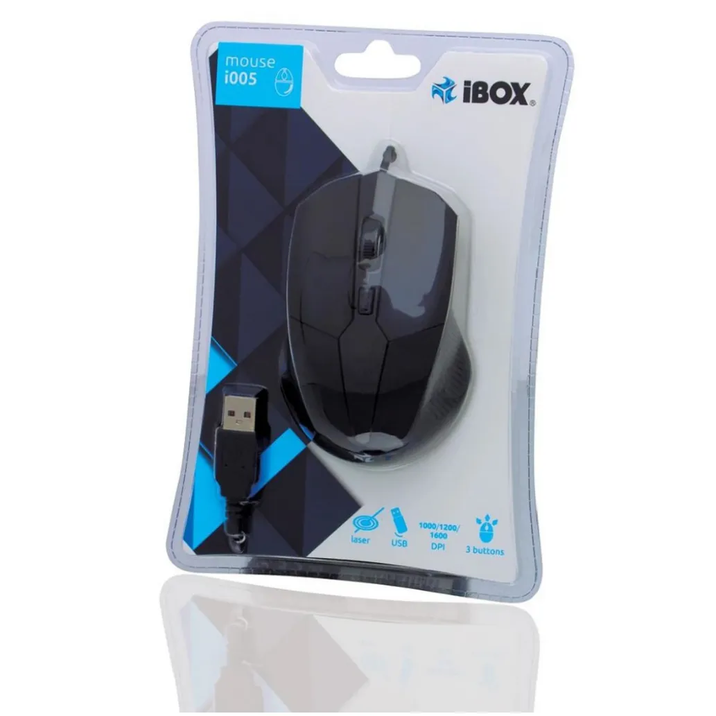 Miš IBOX i005 USB Laserska 1600 DPI (IMLAF005)