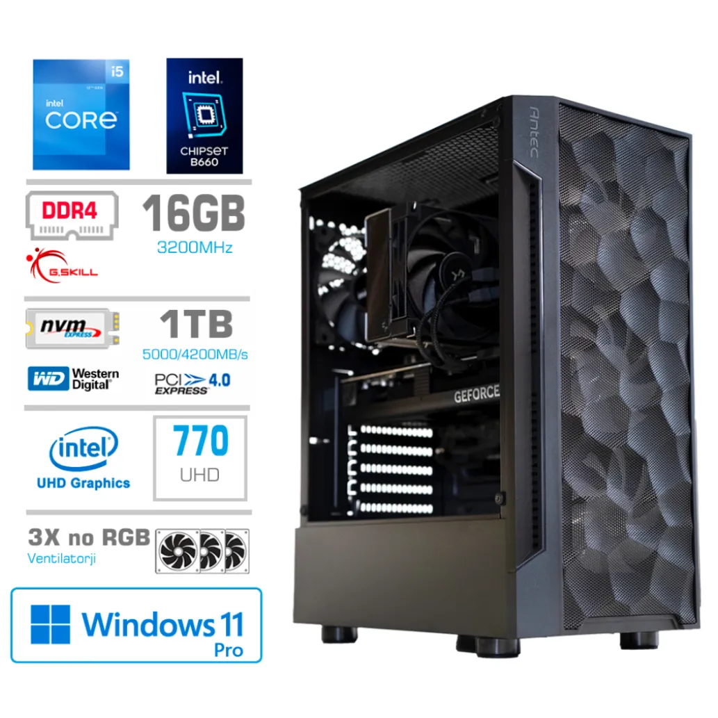 Računalnik MEGA TWR S7 i5-12600K/Intel 770/16GB/1TB/750W/Win11Pro RGB