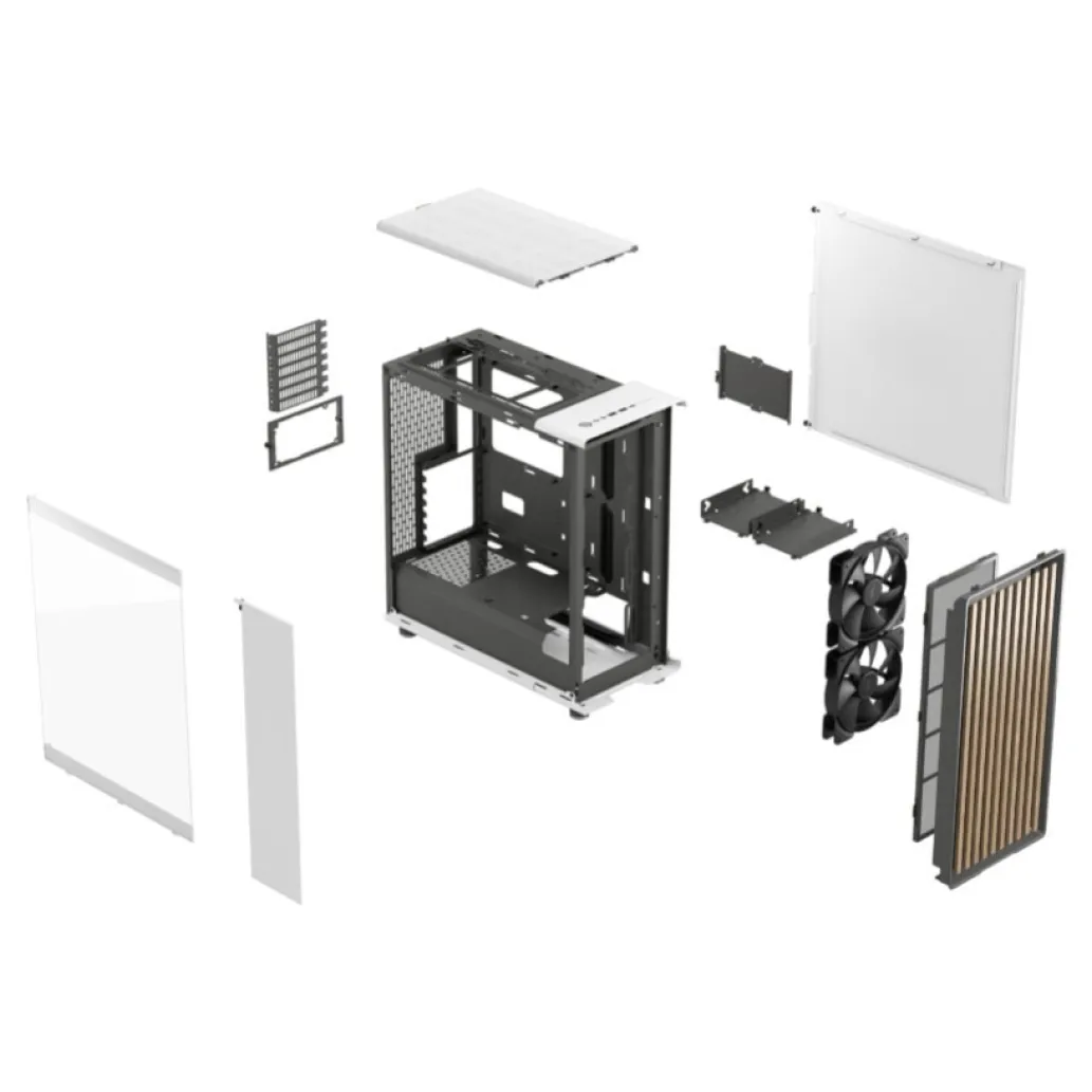 Ohišje Fractal Design North Chalk (steklena stranica) MidiATX - bela