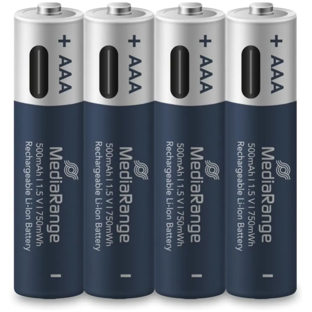 Baterija LR 03 AAA 500mAh polnjenje USB-C 4kom MediaRange (MRBAT160)