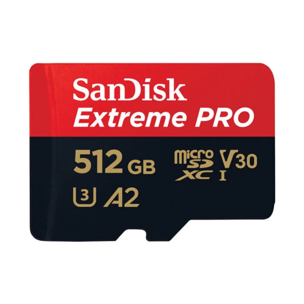 Spominska kartica microSDXC 512GB Sandisk Extreme Pro 200MB/s/140MB/s U3 V30 UHS-I A2 +adapter (SDSQXCD-512G-GN6MA)