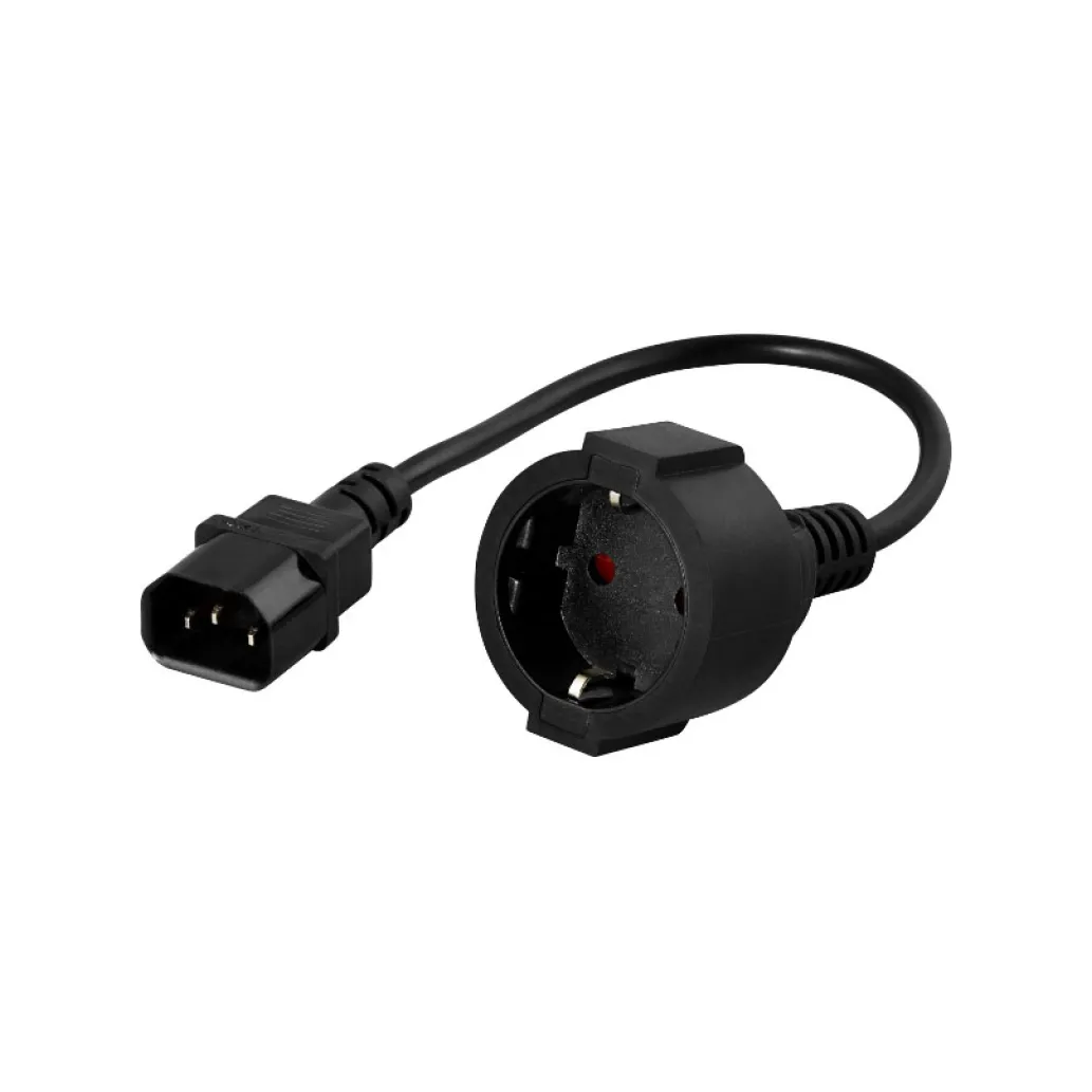 UPS napajalni adapter 220 IEC 320 C14 - SCHUKO (Ž) 0,20m črn POWERWALKER (91015003)