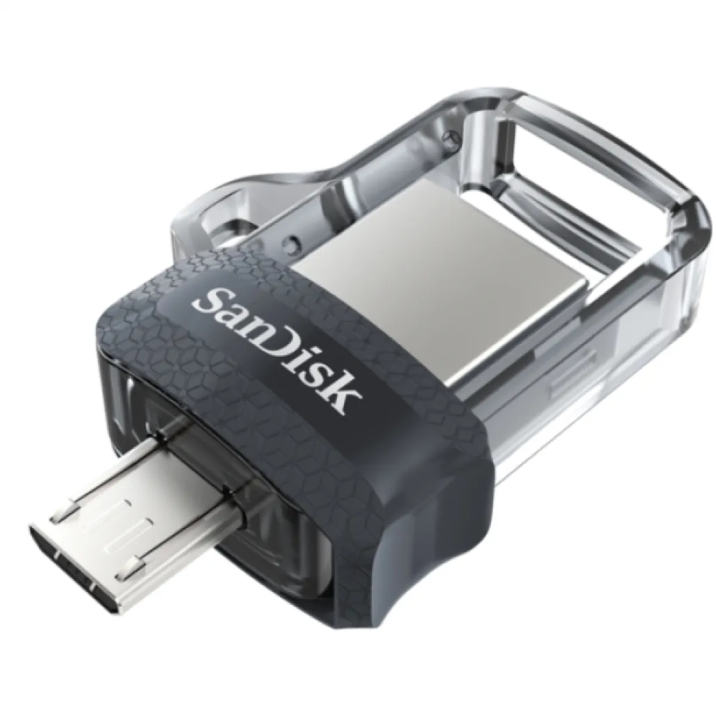 Spominski ključek 128GB USB3.0/USB-C Sandisk Ultra Dual 130MB/s kovinski-plastičen micro siv On-The-Go (SDDD3-128G-G46)