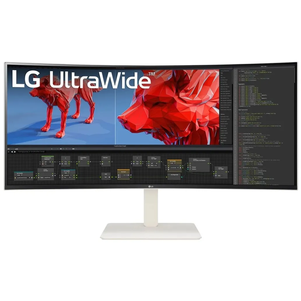 Monitor LG 96,5 cm (38,0") 38BR85QC-W 3840x1600 Curved 144Hz Nano-IPS 1ms 2xHDMI DisplayPort USB-C 90W 4xUSB3.0 USB-C-Out HAS Zvočniki 2x7W DCI-P3-98% DynamicActionSync RJ45 KVM HDR600
