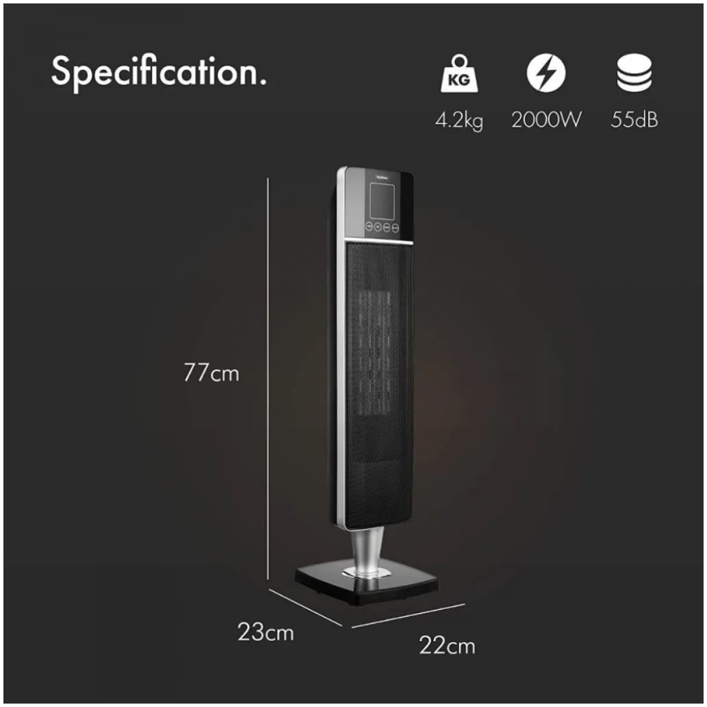 Grelec Keramični VonHaus 2000 W premium oscilacijski keramični PTC črn 2514041