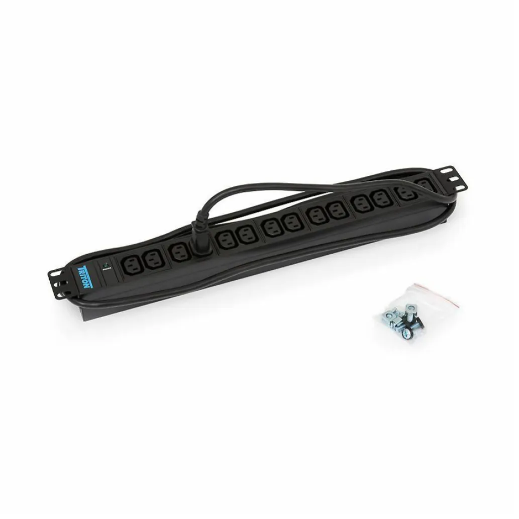Razdelilec Triton 2,00m 14xEuro C13 ALU rack 1U 19" (RAB-PD-X09-A1)