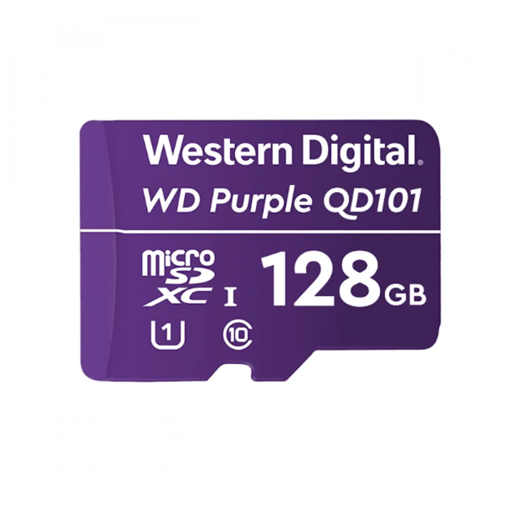 Spominska kartica microSDXC 128GB WD Purple QD101 Ultra Endurance 100MB/s/20MB/s U1 V10 UHS-I (WDD128G1P0C)