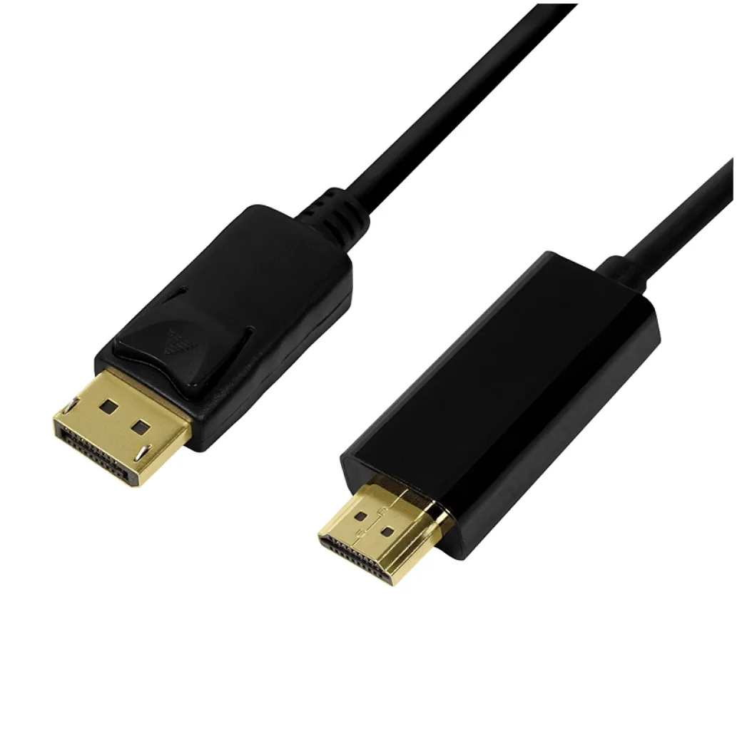 Kabel DisplayPort(m)=>HDMI(m) 2,00m 4K/30Hz pozlačeni kontakti črn LogiLink (CV0127)