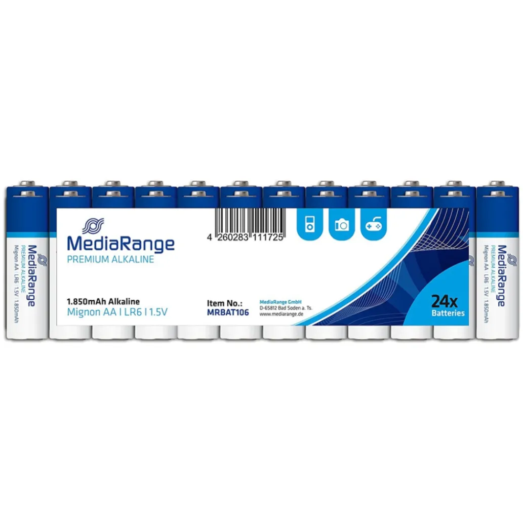 Baterijski vložek MediaRange MRBAT106 1,5V AA/LR06 24 kos Premium Alkalne (111725)