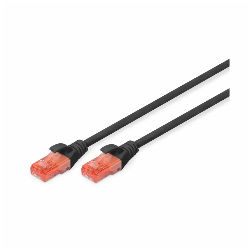 KABEL PATCH UTP Cat 6 0,50m RJ45 1Gbit Digitus - črn (DK-1617-005/BL)