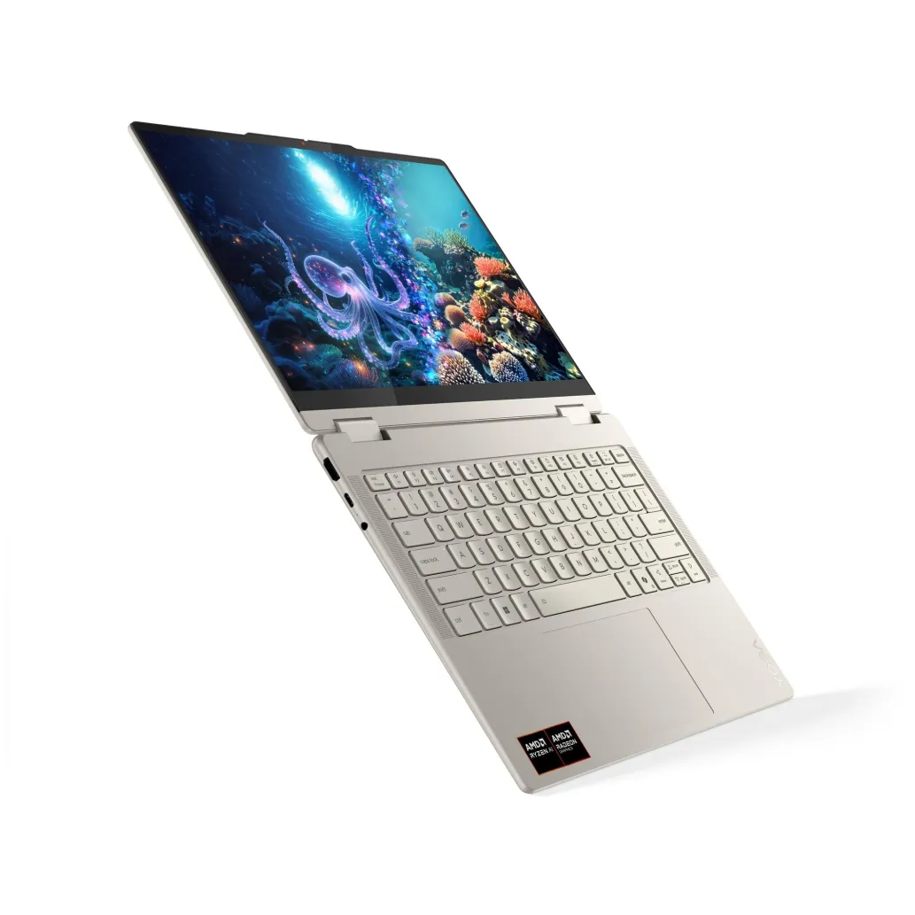 Prenosnik Lenovo 35,5 cm (14,0") Yoga 7 2-in-1 1920x1200 OLED na dotik 400nit Ryzen AI 5 340/16GB/SSD1TB/BL/AI Chip: 50 TOPs/ALU/AMD Radeon 840M/Win11Home (83JR0021SC)