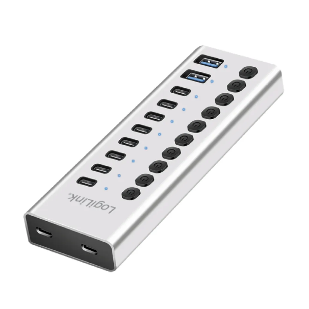 HUB USB-C/A => 2xUSB-A 8xUSB-C z napajanjem 5Gbp/s 3.2 Gen1 s stikali LogiLink (UA0448)