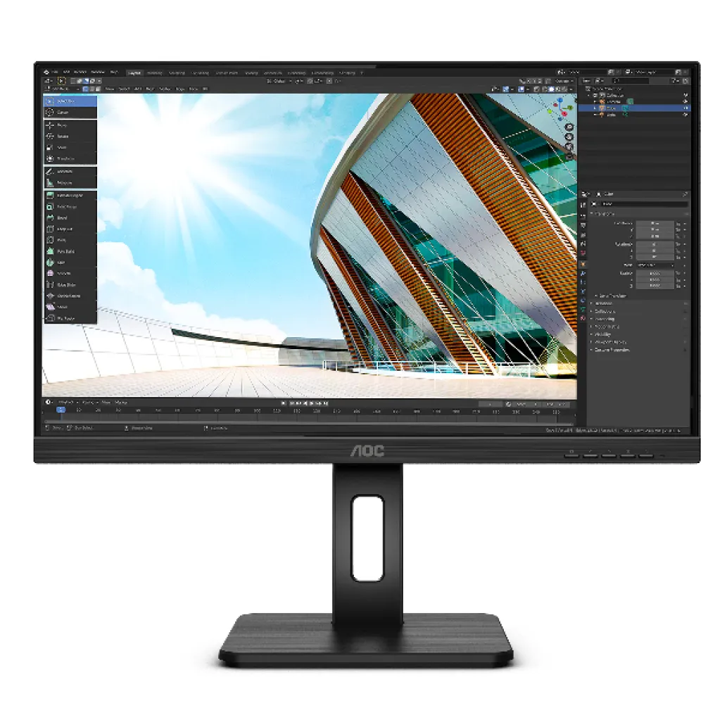Monitor AOC 60,5 cm (23,8") 24P2Q 1920x1080 75Hz IPS 4ms VGA DVI HDMI DisplayPort 4xUSB3.2 Pivot Zvočniki 3H sRGB107%