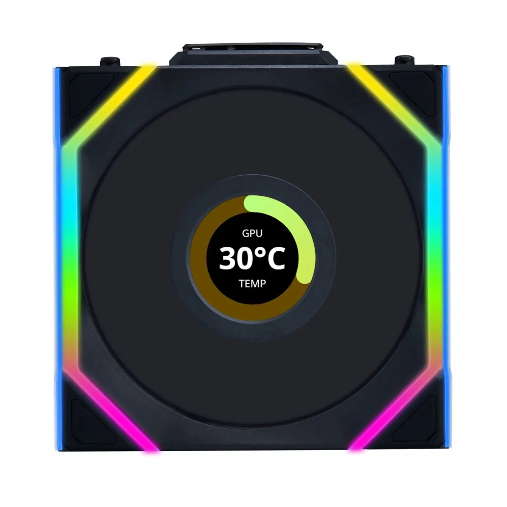 Ventilator Lian-Li UNI FAN SL Wireless LCD 120mm črna ARGB (Reverse Blade 3 pack + kontroler)