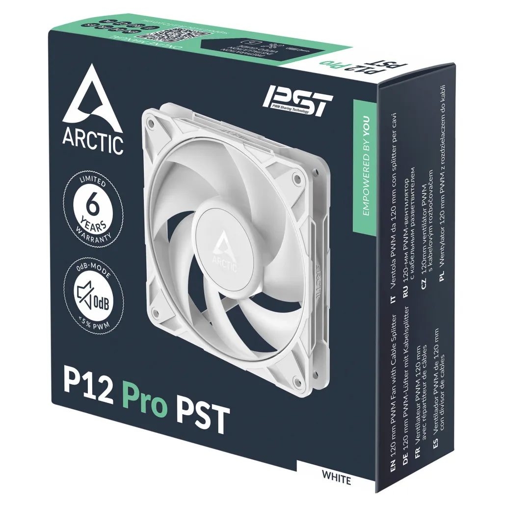 Ventilator Arctic P12 Pro PST 120mm bela