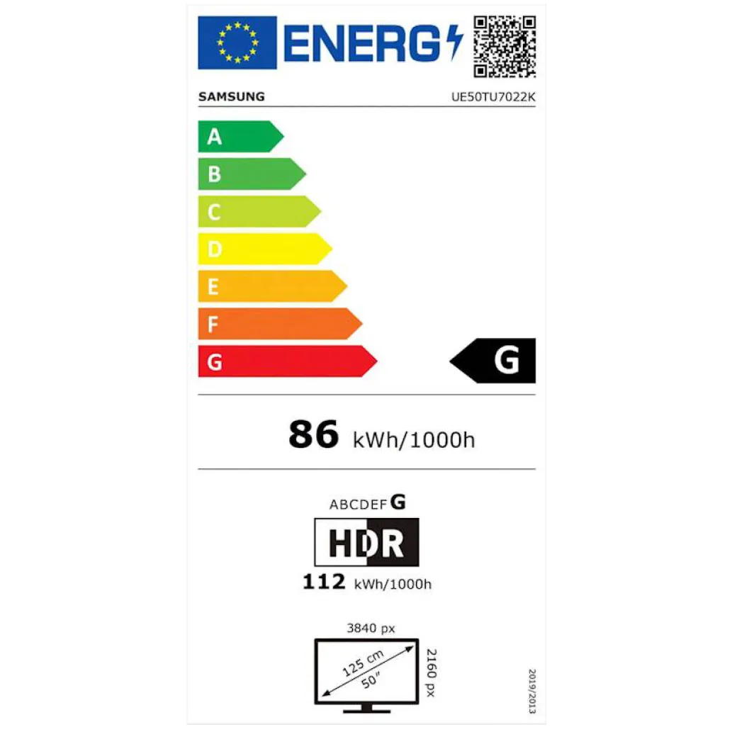 TV sprejemnik 127cm (50") Samsung 50TU7022 4K UHD 3840x2160 SMART HDR (G)