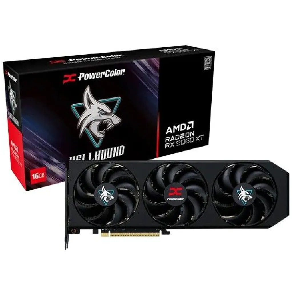 Grafična kartica AMD RX9060 XT PowerColor Hellhound OC - 16GB GDDR6  | 1xHDMI 2.1b 2xDisplayport 2.1 (RX9060XT 16G-L/OC)