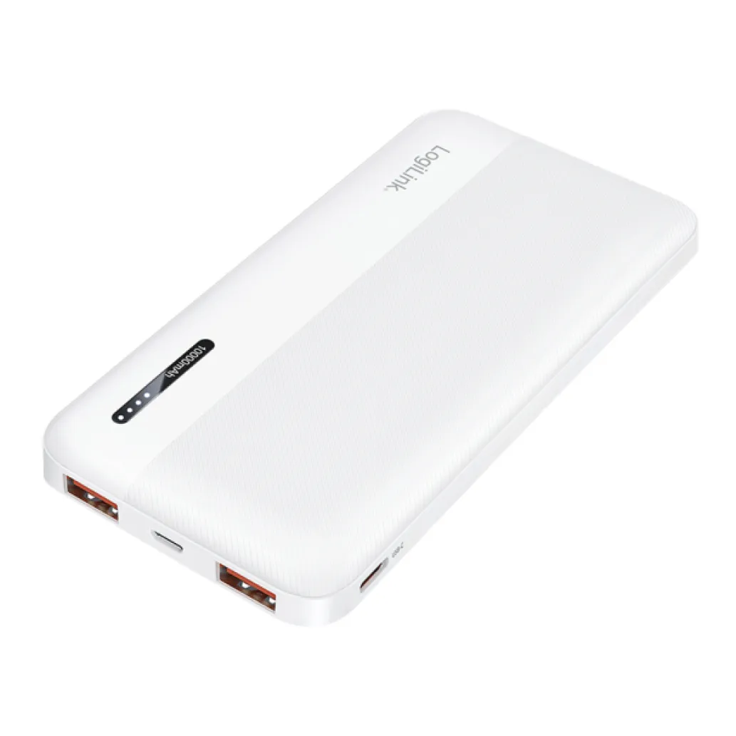 Prenosna baterija Logilink 10000mAh 20W PD 2x USB-A USB-C bela (PA0372W)