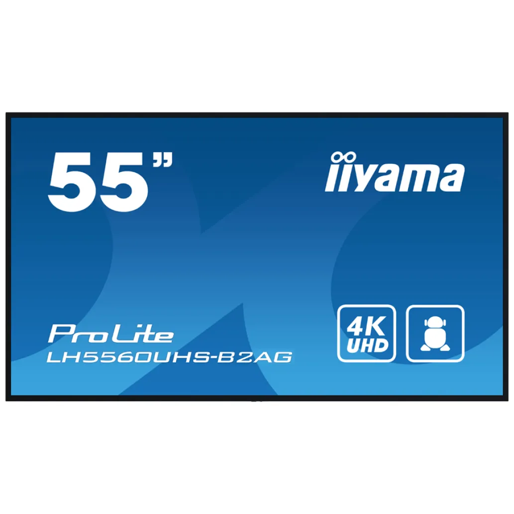 Monitor Iiyama 139,7 cm (55,0") LH5560UHS-B2AG 3840x2160 LFD VA 5ms VGA 3xHDMI Zvočniki 2x10W  NTSC72% RJ45 IR RS-232 ProLite