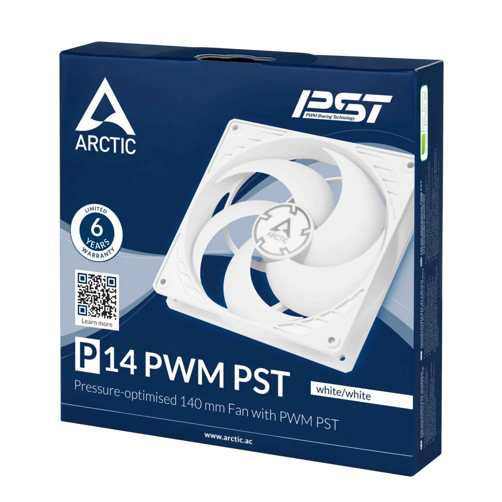 Ventilator Arctic P12 PWM PST 120mm bela